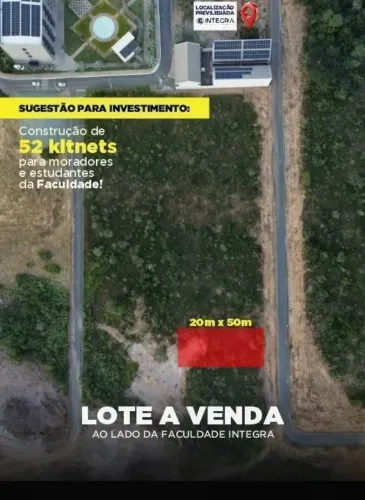 Lote na Lagoa Quente de 1.000 metros na quadra ao lado da faculdade Integra