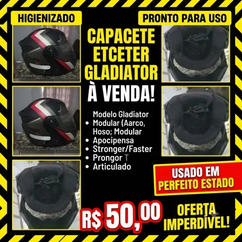 ? OPORTUNIDADE: CAPACETE ETCETER GLADIATOR À VENDA! ?<br>