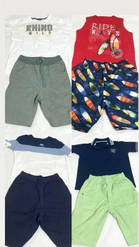 Conjuntos infantis masculino e camisa masculina vermelha