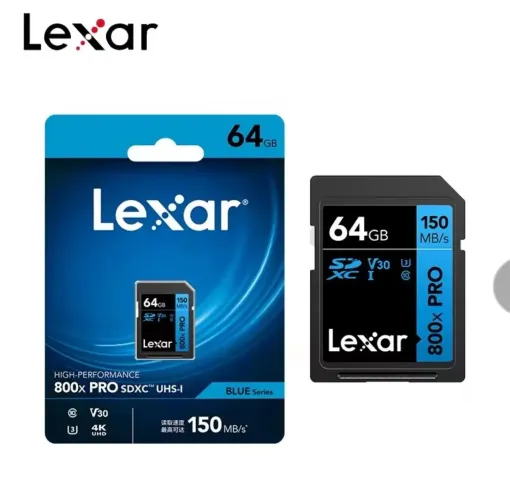 Cartão lexar 800x pro 64gb