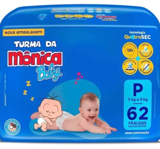Vende 2 pcte de fralda turma da Mônica tamanho P