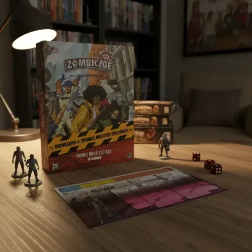 Zombicide Comic Book Extras 8 Dashboards 1ªE + Cartões de Identificação 2ªE + Missão 1ªE