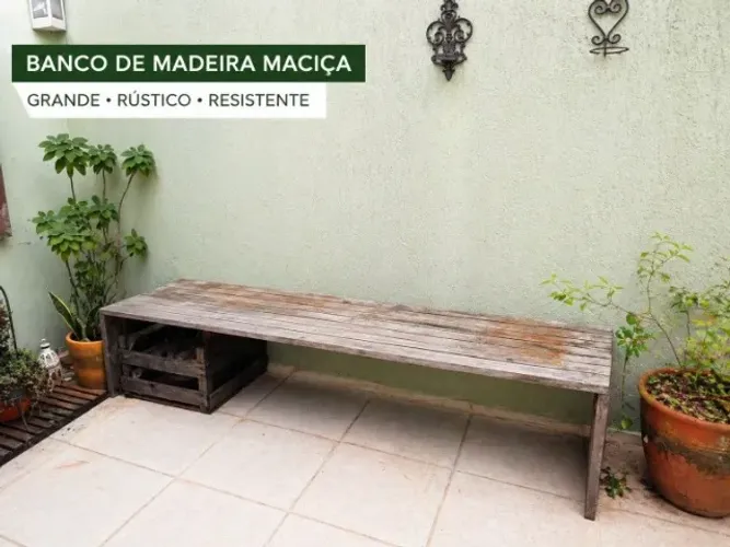 Banco De Madeira Maciça + Base Tipo Pallet Para Jardim Varanda