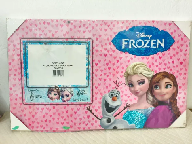 Quadro porta fotos Frozen em metal