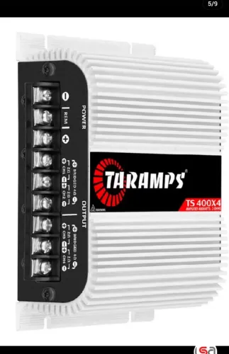 Força amplificada Taramps de 400W. 4 canais