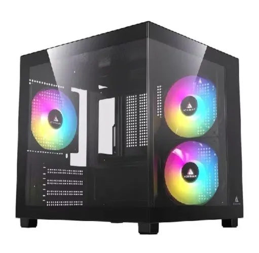 Gabinete aquário gamer com 3 fans RGB semi novo