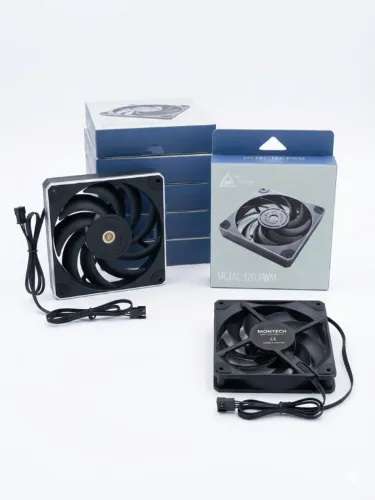 Kit Com 6 Fans/Ventoinhas Para Gabinete Montech METAL 120 PWM, 120mm, Black