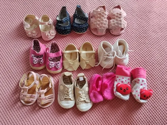 Calcados menina bebê lote 8 pares