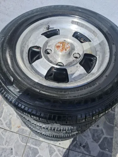 JOGO RODA 14 - FUSCA - BRASÍLIA - VARIANTE - PNEUS DUNLOP 185/70/14