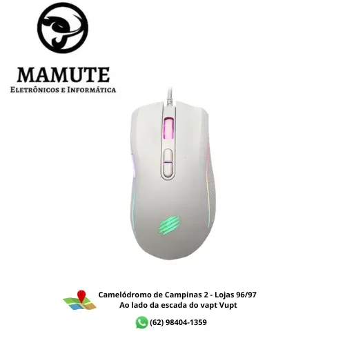 Mouse Gamer Onyx Branco Led 7 Botões 6.400 Dpi Oex Ms-324
