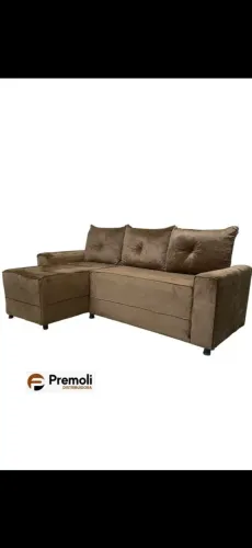 Sofa Concept Bahia Chaise Espuma D28 Cor Caramelo INCA