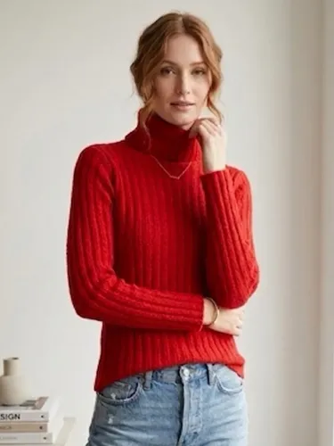 Blusa tricô tam M vermelho