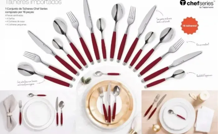 Jogo de talheres Tupperware chef series 16 peças rarissimos