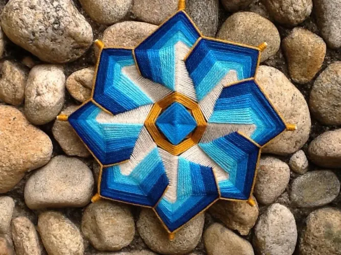 Mandala octógono azul