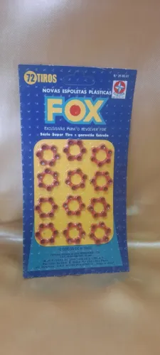 Espoleta Fox da Estrela. Produto antigo. Cartela com 12 discos com 06 "tiros"