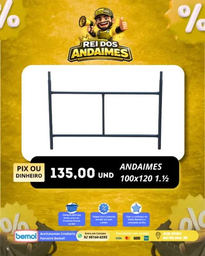 Andaimes resistentes e ideais para sua obra! 100x120 e espessura de 1.1/2