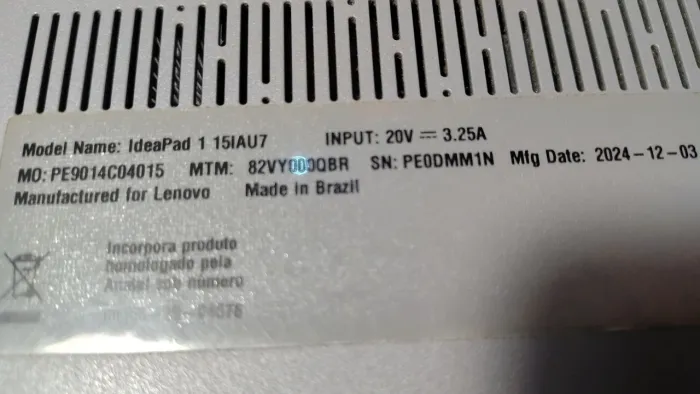 Notebook Lenovo i5 Geração 12