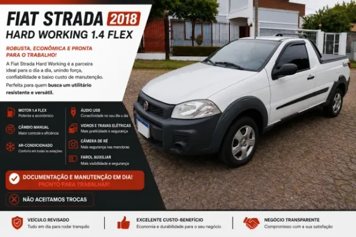 Fiat Strada Working Hard 1.4 Fire Flex 8V CS 2018