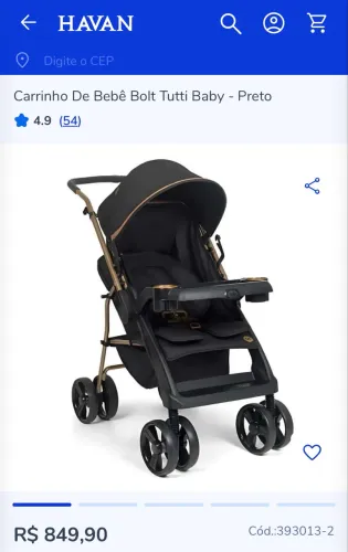 Carrinho de bebê tutti baby