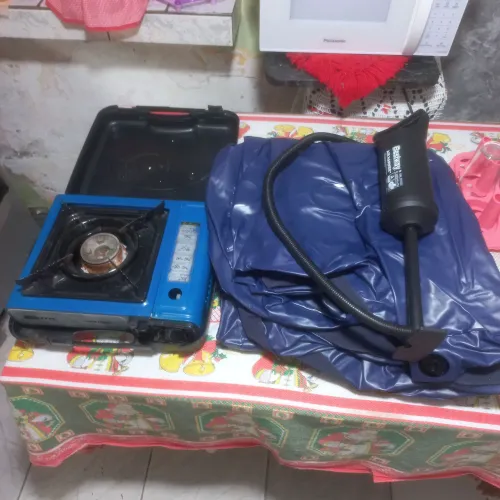 Fogão portátil mas colchão de casal inflável .acompanha bomba pra encher