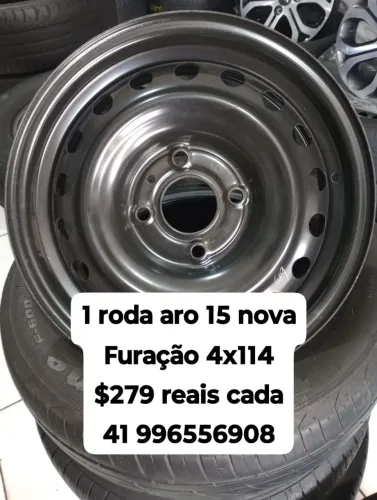 Roda nova aro 15 furação 4x114 Sentra Tiida Levina e spark euv. Aceito cartão 