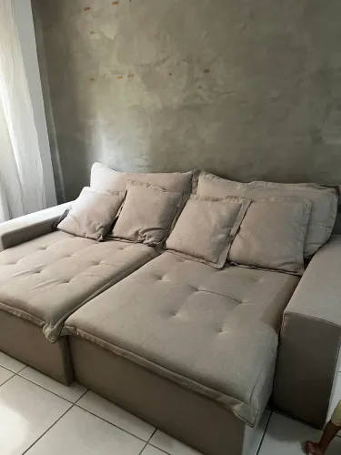 SOFÁ RETRÁTIL 4 LUGARES LINHO