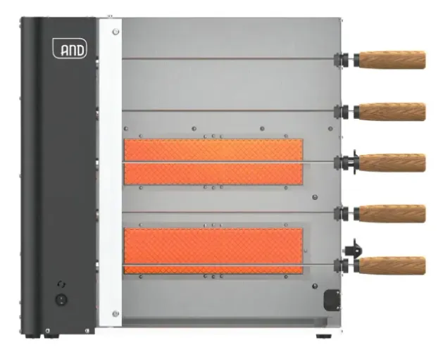 Churrasqueira Rotativa 5 Espetos A Gás Glp Preta Assador And - 127v