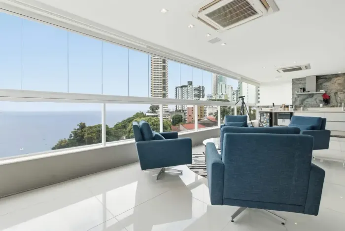 Apartamento a venda na Ladeira da Barra com 4 suites vista mar e varanda gourmet no Solair