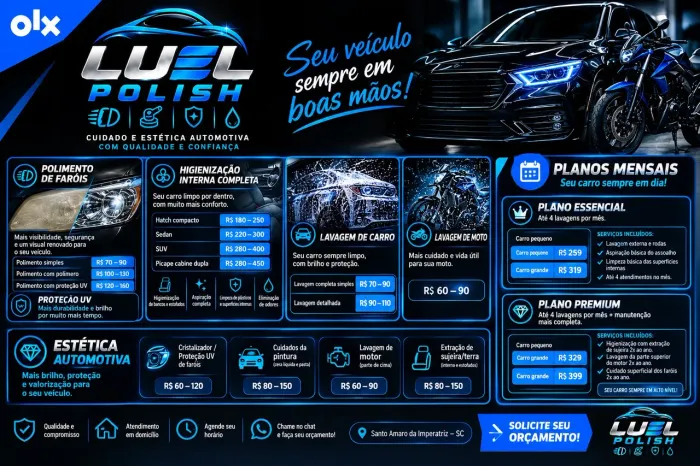 Estética automotiva Luel Polish