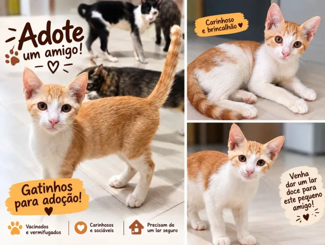 Gatinhos machos pra adoção responsável 
