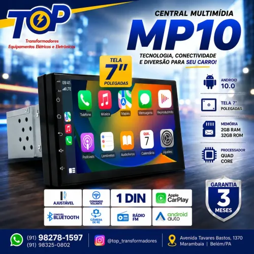 Central Multimídia Mp10 7" polegadas
