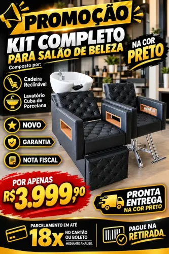Móveis Para Salão de Beleza com Cadeira e Lavatório ( Novo) Pronta Entrega