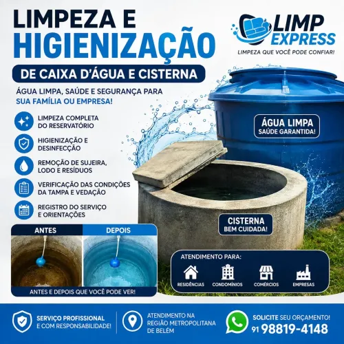 Limpeza de caixa d'água e cisterna