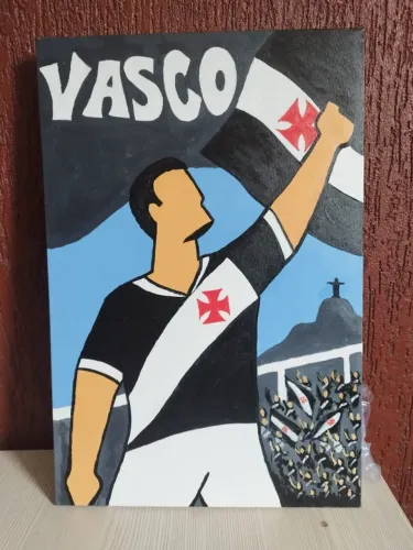 Quadro Vasco da Gama pintado à mão 60x40 Novo
