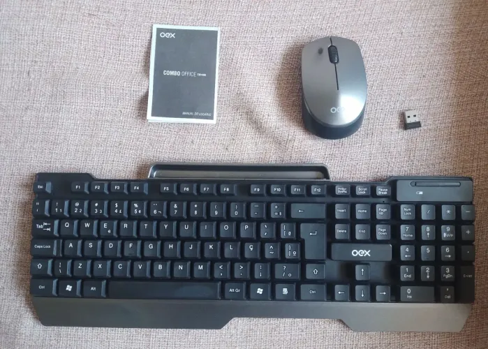 <br>kit teclado e mouse sem fio OEX<br><br>