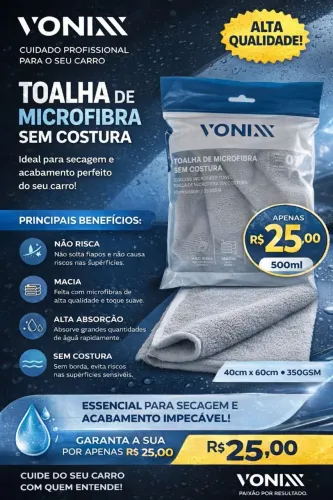 Toalha de Microfibra 40x60 Vonixx 