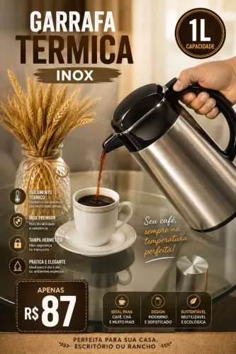 Garrafa termica inox 1L