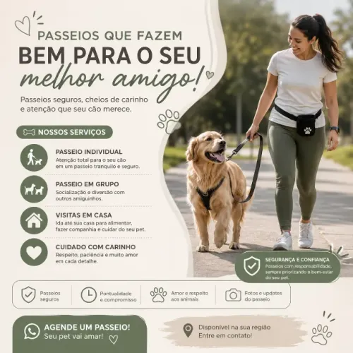 Passeio para Cachorros | Cuidados e Visitas Domiciliares