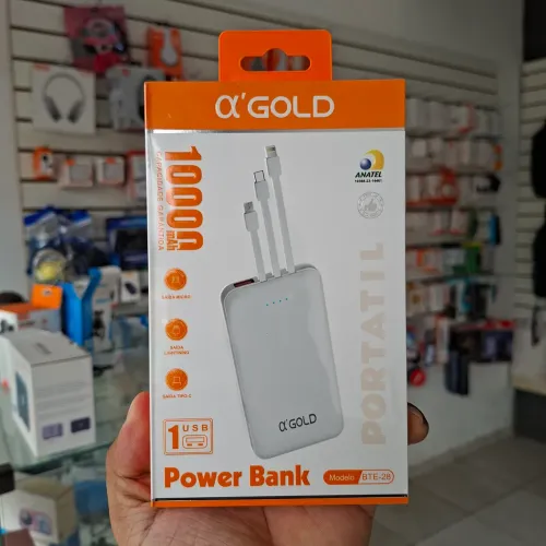 Carregador portátil 10.000 mAh aGold - entrega em slz e região