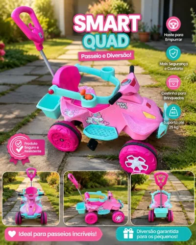 Smart Quad Infantil Passeio e Diversão - Super Conservado!
