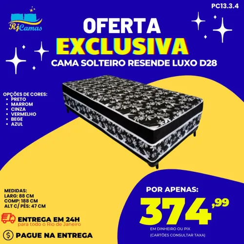 Cama box solteiro luxo Resende D28 / entregamos em até 24h / pague na entrega