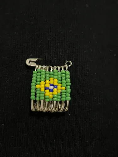 Broche da bandeira Brasil - prata