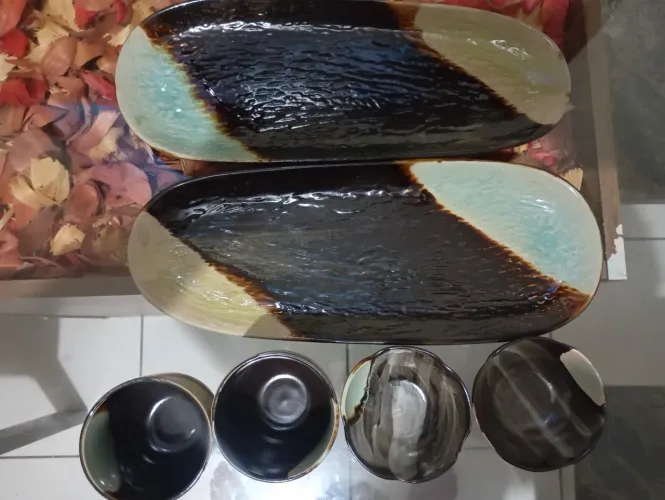 Travessas de servir sushi  6 peças 