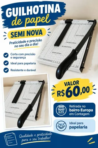 Guilhotina para papel semi nova