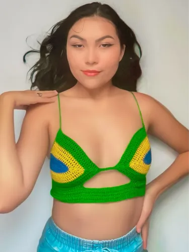 Cropped do Brasil em crochê
