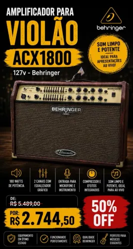Amplificador para violão Behringer ACX1800