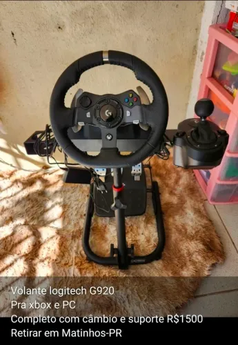Volante logitech G920, pra PC e Xbox (Retirar em Matinhos-PR)