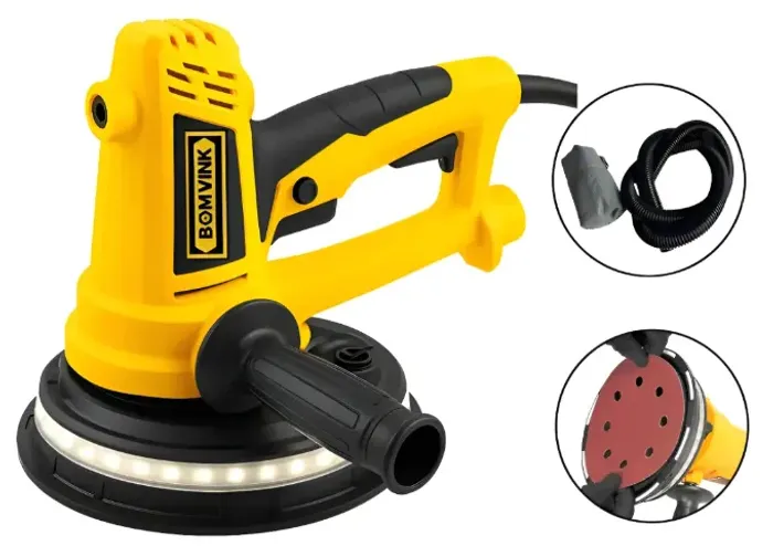 Lixadeira Profissional Orbital Parede Teto Led + Cor Amarelo