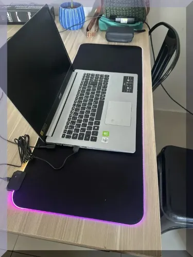 Mouse Pad Gamer LED RGB Grande 80x30cm 7 cores Novo