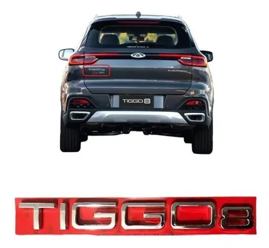 Emblema Letreiro Cromado Tampa Porta Mala Tiggo8 2020 A 2022